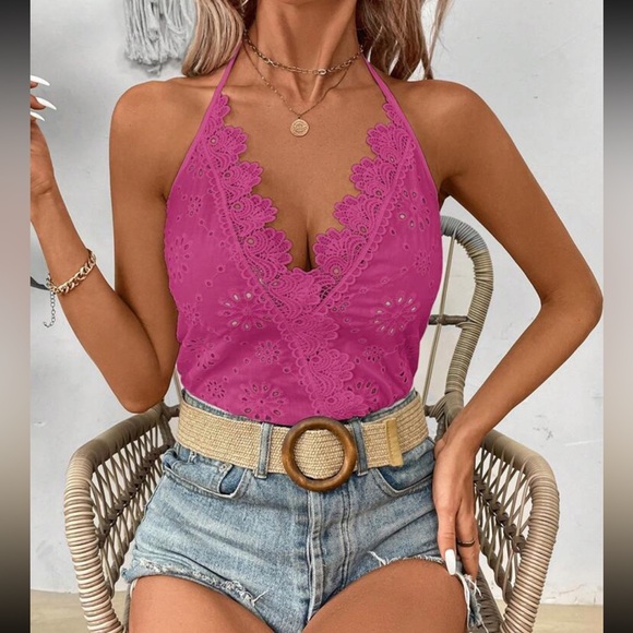 Boho white lace halter top - Picture 13 of 16